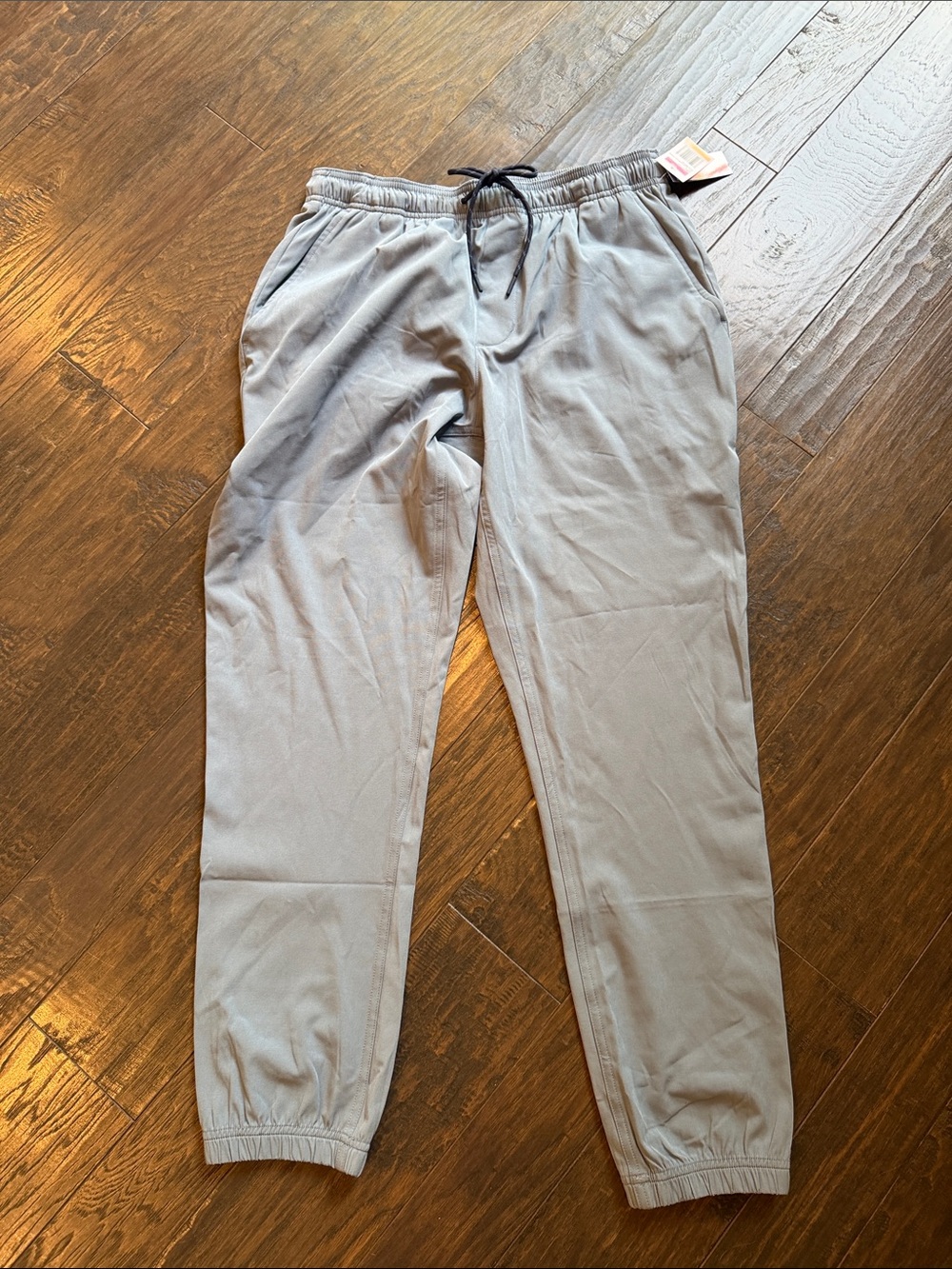 Men's Light Gray Blue Jogger Pants - Casual Drawstring Comfort Size Small
